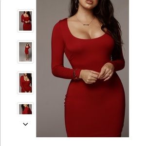 Red midi dress